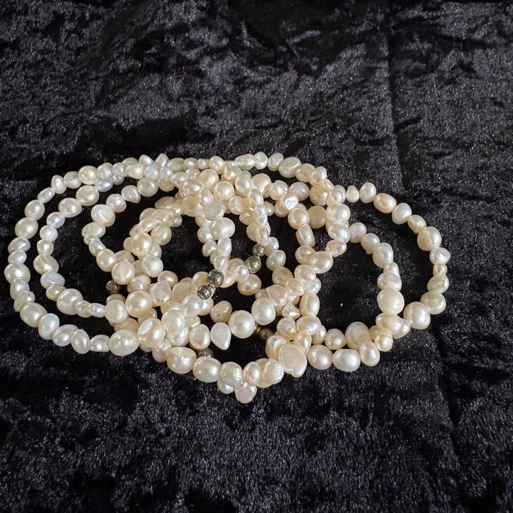 Silpada 925 Sterling Silver Freshwater Pearl Goddess Bracelets 7.25 In